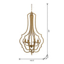4 - Light Metal Chandelier, Hanging Light Fixture with Adjustable Chain for Kitchen Dining Room Foyer Entryway, Bulb Not Included - Supfirm
