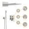 Supfirm Shower System, Ultra-thin Wall Mounted Shower Faucet Set for Bathroom, Stainless Steel Rain Shower head Handheld Shower Set, 22 inch square large panel, Brushed Nickel