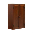 Supfirm Bathroom Storage Cabinet Freestanding Wooden Floor Cabinet with Adjustable Shelf and Double Door Walnut