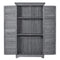 Supfirm TOPMAX Wooden Garden Shed 3-tier Patio Storage Cabinet Outdoor Organizer Wooden Lockers with Fir Wood (Gray Wood Color -Shutter Design)
