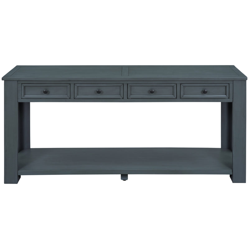 Supfirm TREXM Console Table/Sofa Table with Storage Drawers and Bottom Shelf for Entryway Hallway (Navy)