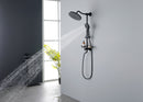 Supfirm ShowerSpas Shower System, with 10" Rain Showerhead, 4-Function Hand Shower, Adjustable Slide Bar and Soap Dish, Matte Black Finish