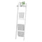 Supfirm Blanket Ladder, 5 Tier Towel Racks with Shelf, Bamboo Blanket Holder, Decorative Blanket, Quilt, Towel, Scarf Ladder Shelves for Livingroom, Bedroom, Bathroom, Farmhouse (White)