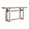 Supfirm 59 Inch Artisan Sideboard Console Table with Geometric Interlocked Base, Distressed Matte Gray