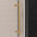 Supfirm 50'' - 54'' W x 76'' H Single Sliding Frameless Shower Door With 3/8 Inch (10mm) Clear Glass in Brushed Gold