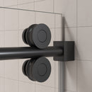 Supfirm 44'' - 48'' W x 76'' H Single Sliding Frameless Shower Door With 3/8 Inch (10mm) Clear Glass in Matte Black