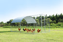 Large metal chicken coop upgrade three support steel wire impregnated plastic net cage, Oxford cloth silver plated waterproof UV protection, duck rabbit sheep bird outdoor house 9.2'W x 12.5'L x 6.5'H - Supfirm