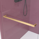 Supfirm 62'' - 66'' W x 76'' H Double Sliding Frameless Shower Door With 3/8 Inch (10mm) Clear Glass in Brushed Gold