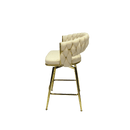 Bar Chair Toweling Woven Bar Stool Set of 2,Golden legs Barstools No Adjustable Kitchen Island Seat Chairs,360 Swivel Bar Stools Upholstered Counter Stool Arm Chairs with Back Footrest, (White) - Supfirm
