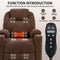 Okin motor Up to 350 LBS Chenille Power Lift Recliner Chair, Heavy Duty Motion Mechanism with 8-Point Vibration Massage and Lumbar Heating, USB and Type-C Ports, Stainless Steel Cup Holders, Brown - Supfirm