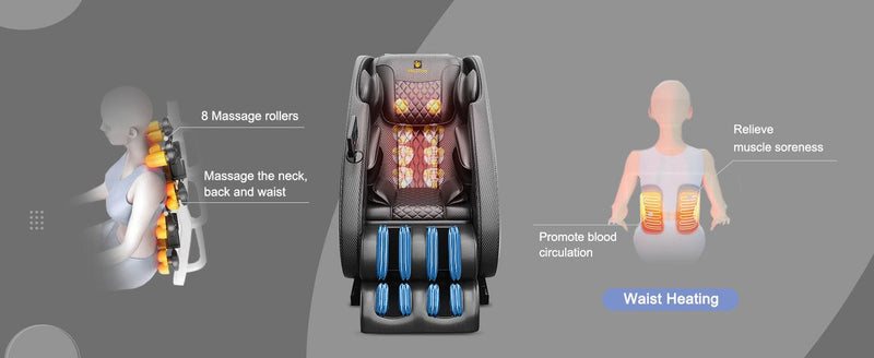 BILITOK Massage Chair Blue-Tooth Connection and Speaker, Easy to Use at Home and in The Office and Recliner with Zero Gravity with Full Body Air Pressure, Black, 48.8D x 28.9W x 32.7H in - Supfirm