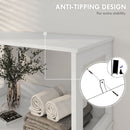 Supfirm kleankin Farmhouse Bathroom Floor Cabinet, Linen Cabinet, Bathroom Storage Organizer with Doors and Drawer, White