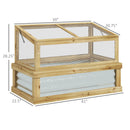 Supfirm Raised Garden Bed with Polycarbonate Greenhouse, Lean-to Garden Wooden Cold Frame Greenhouse Flower Planter Protection, Lean to Roof, 41" x 22.5" x 28.25", Natural