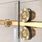 Supfirm 50'' - 54'' W x 76'' H Single Sliding Frameless Shower Door With 3/8 Inch (10mm) Clear Glass in Brushed Gold