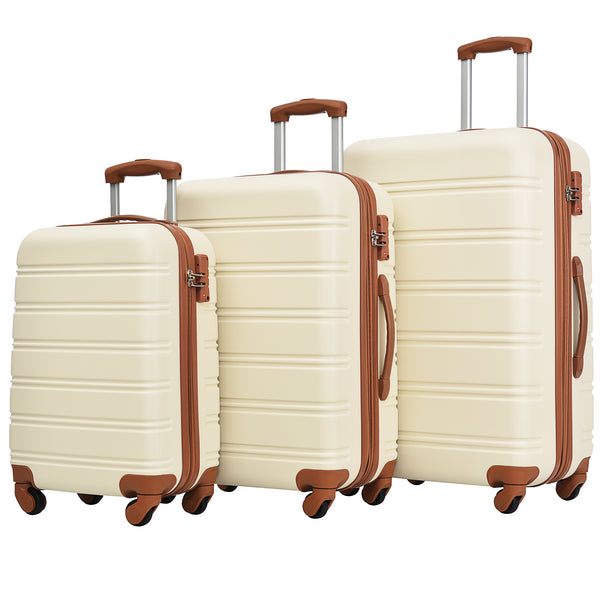 Supfirm 3 Piece Luggage Set Hardside Spinner Suitcase with TSA Lock 20" 24" 28" Available
