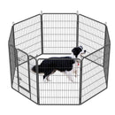 Heavy Duty Dog Pens Outdoor Dog Fence Dog Playpen for Large Dogs, 40"Dog Kennel Outdoor Pet Playpen with Doors 8 Panels Metal Exercise Pens Puppy Playpen Temporary Camping Fence for the Yard - Supfirm