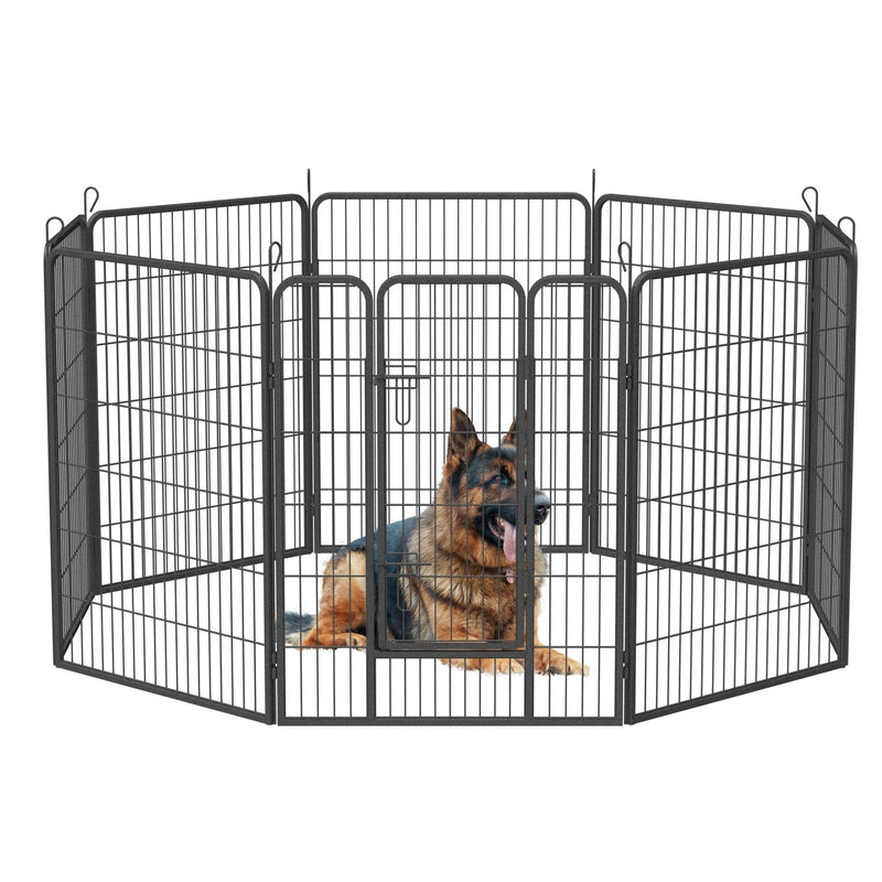 Heavy Duty Dog Pens Outdoor Dog Fence Dog Playpen for Large Dogs, 40"Dog Kennel Outdoor Pet Playpen with Doors 8 Panels Metal Exercise Pens Puppy Playpen Temporary Camping Fence for the Yard - Supfirm
