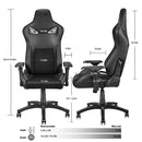 KARNOX Ergonomic Gaming Chair,Adjustable Office Computer Chair with Lumbar Support ,Tall Back Swivel Chair with Headrest and Armrest,Comfortable Reclining Video Desk Chair with Suede Padded Sea - Supfirm