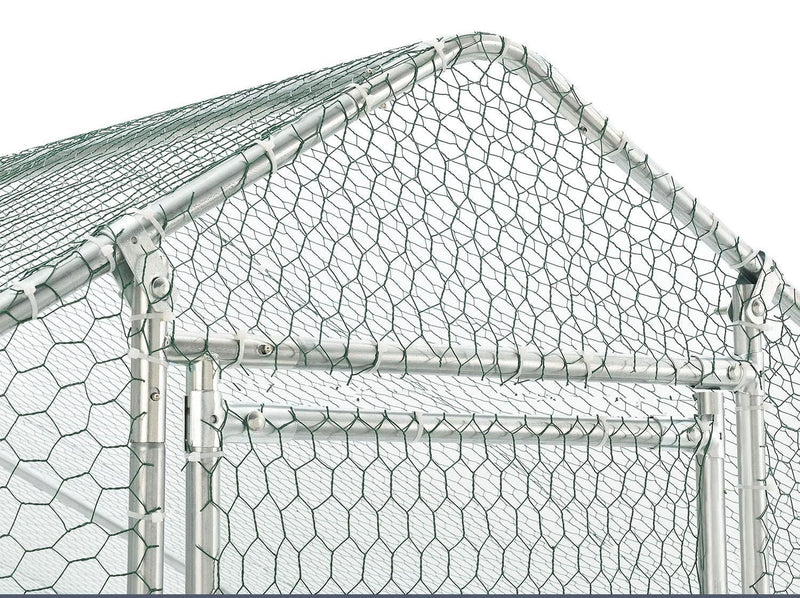 Large Metal Chicken Coop, Walk-in Chicken Run,Galvanized Wire Poultry Chicken Hen Pen Cage, Rabbits Duck Cages with Waterproof and Anti-Ultraviolet Cover for Outside(10' L x 6.6' W x 6.56' H) - Supfirm
