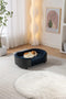 Scandinavian style Elevated Dog Bed Pet Sofa With Solid Wood legs and Black Bent Wood Back, Cashmere Cushion,Mid Size - Supfirm
