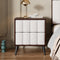 2-Drawer Nightstand for Bedroom, Mordern Wood+Linen Bedside Table with Classic Design,Walnut+Beige - Supfirm