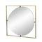 Supfirm 32x1x32" Poppy Mirror with Gold Metal Frame Contemporary Design for Bathroom, Entryway Wall Decor - Supfirm
