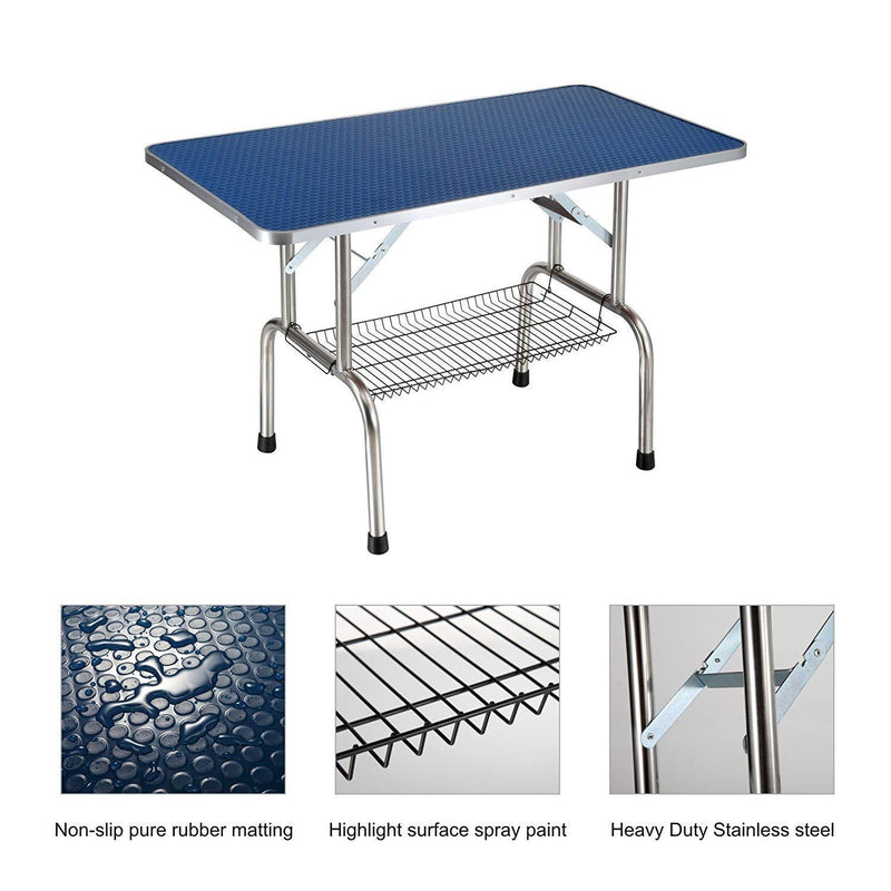 36" Folding Dog Pet Grooming Table Heavy Duty Stainless Steel pet dog Cat Grooming Table - Supfirm