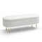 46.9" Width Oval Storage Bench with Gold Legs,Teddy Fabric Upholstered Ottoman Storage Benches for Bedroom End of Bed,Sherpa Fabric Bench for Living Room,Dining Room,Entryway,Bed Side,Beige - Supfirm