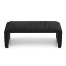 47.2'' Width Modern Ottoman Bench, Upholstered Sherpa Fabric End of Bed Bench, Shoe Bench Footrest Entryway Bench Coffee Table for Living Room,Bedroom,Black - Supfirm