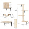 5 Pcs Wall Mounted Cat Climber Set, Floating Cat Shelves and Perches, Cat Activity Tree with Scratching Posts, Modern Cat Furniture, Beige - Supfirm