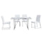 5-piece Dining Table Chairs Set, Rectangular Dining Room Table Set for 4, Faux Marble Modern Dining Table and Faux Leather Chairs for Kitchen Dining Room, White - Supfirm