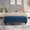 59" Bed Bench with Storage Blue Fabric - Supfirm