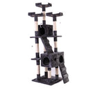 67'' Multi-Level Cat Tree Tower, Kitten Condo House with Scratching Posts, Kitty Play Activity Center, Gray - Supfirm