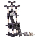 67'' Multi-Level Cat Tree Tower, Kitten Condo House with Scratching Posts, Kitty Play Activity Center, Gray - Supfirm