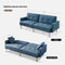 84.6” Extra Long Futon Adjustable Sofa Bed, Modern Tufted Fabric Folding Daybed Guest Bed, Upholstered Modern Convertible Sofa - Blue - Supfirm