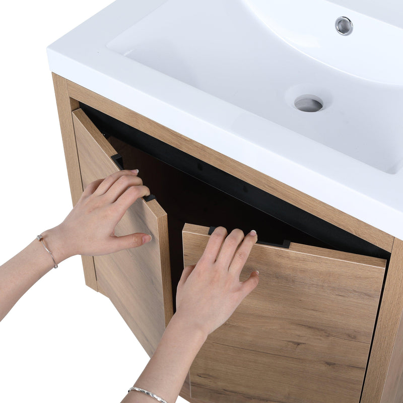 Bathroom Cabinet With Sink,Soft Close Doors,Float Mounting Design,24 Inch For Small Bathroom,24x18-00924 IMO-1(KD-Packing),W128650513 - Supfirm