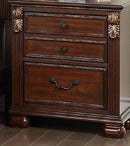 Bedroom Furniture Traditional Look Unique Wooden Nightstand Drawers Bedside Table Cherry - Supfirm