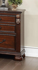 Bedroom Furniture Traditional Look Unique Wooden Nightstand Drawers Bedside Table Cherry - Supfirm