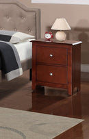 Bedroom Nightstand Cherry Color Wooden 2 Drawers Table Bedside Table - Supfirm
