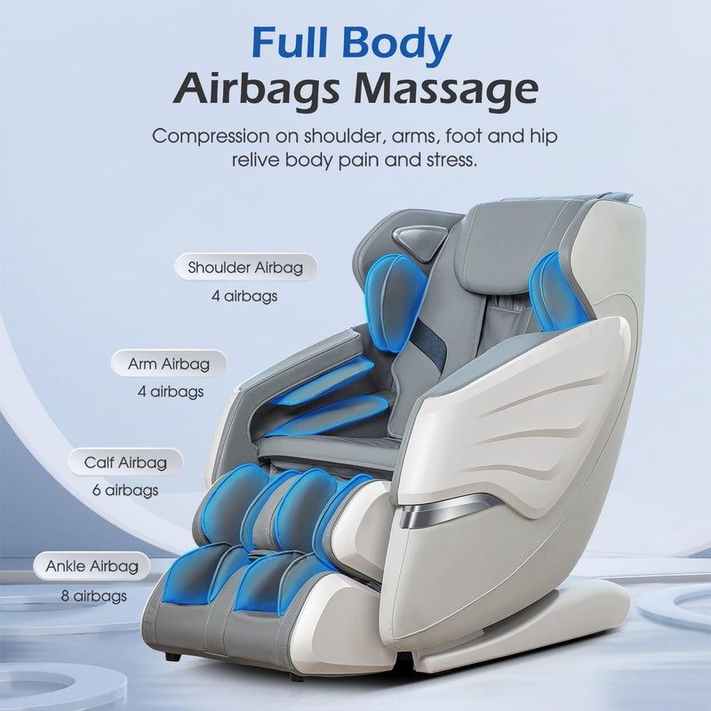 BOSSCARE 2023 Brand New Update GR8686 Massage Chairs with AI Voice, App Control SL Track Zero Gravity Full Body Massage Recliner Gray - Supfirm