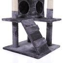 Cat Tree Cat Tower with Scratching Ball, Plush Cushion, Ladder and Condos for Indoor Cats, Gray - Supfirm