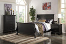 Contemporary Bedroom Furniture Nightstand Black Color 2 x Drawers Bedside Table Pine wood - Supfirm