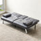 Convertible Sofa Bed Adjustable Couch Sleeper Modern Faux Leather Recliner Reversible Loveseat Folding Daybed Guest Bed, Removable Armrests, Cup Holders, 3 Angles, , Gray - Supfirm