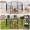 Dog Playpen Indoor Outdoor, 32" Height 8 Panels Fence with Anti-Rust Coating, Metal Heavy Portable Foldable Dog Pen for Large, Medium Small Dogs RV Yard Camping - Supfirm