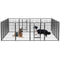 Dog Playpen Outdoor, 16 Panels Dog Pen 40" Height Dog Fence Exercise Pen with Doors for Large/Medium/Small Dogs, Portable Pet Playpen for Yard, RV, Camping, Hammer Paint Finish - Supfirm