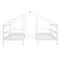 Double Twin Size Triangular House Beds with Built-in Table,White(Old SKU:WF286895AAK) - Supfirm