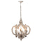 French Country Wood Chandelier, 6-Light Farmhouse Pendant Light Fixture with Adjustable Chain for Kitchen Foyer Hallway Entryway, Bulb Not Included - Supfirm