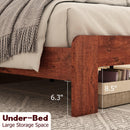 Full Bed Frame Headboard , Wood Platform Bed Frame , Noise Free,No Box Spring Needed and Easy Assembly Tool,Large Under Bed, Vintage Brown, Common - Supfirm