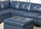 Genuine Leather Ink Blue Tufted 6pc Modular Sofa Set 2x Corner Wedge 3x Armless Chair 1x Ottoman Living Room Furniture Sofa Couch - Supfirm