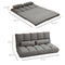 HOMCOM Convertible Floor Sofa Chair, Folding Couch Bed, Guest Chaise Lounge with 2 Pillows, Adjustable Backrest and Headrest, Dark Gray - Supfirm